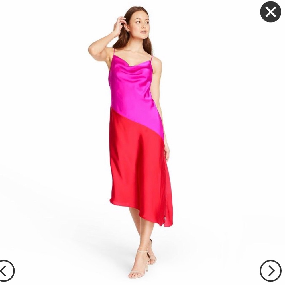 NWT Cushnie for Target pink & red slip dress